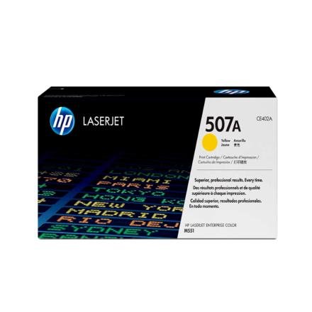 Toner HP 507A Color Amarillo CE402A para Impresora LaserJet